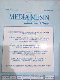 Image of Media Mesin: Jurnal Teknik Mesin (Vol. 2, No. 1)
